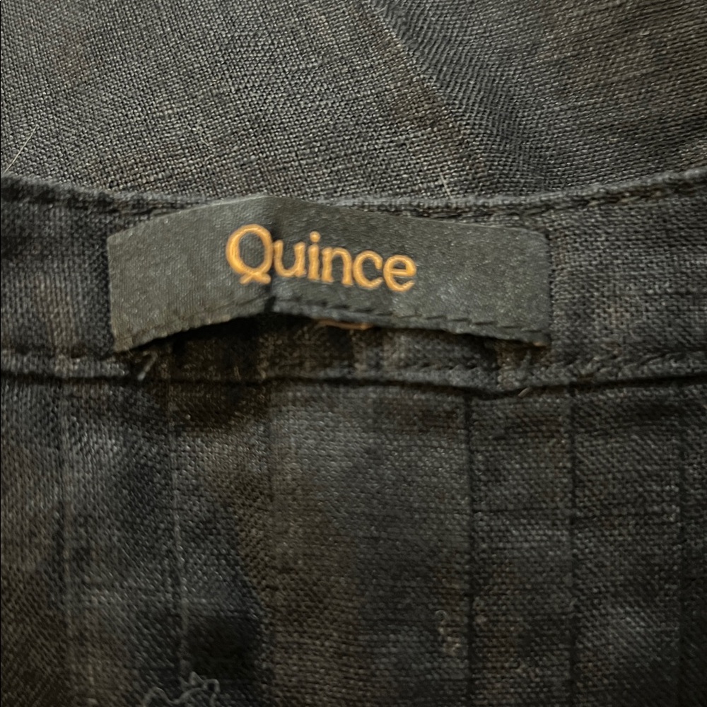 QUINCE Short Sleeve Swing Linen Dress - Picture 4 of 4